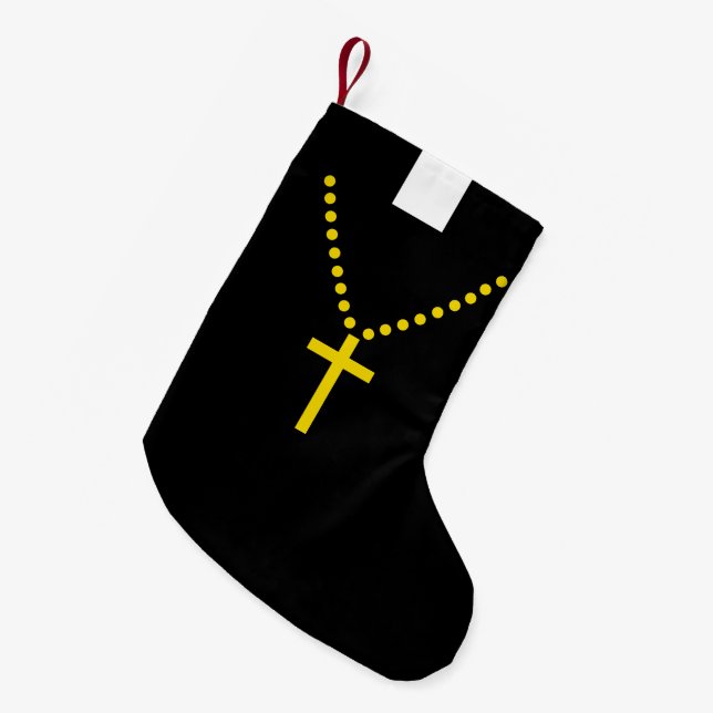 Pastor's White Clerical Collar Clergy's Religious Small Christmas Stocking (Front (Hanging))