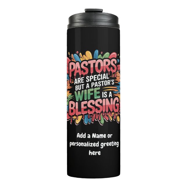 ✝️ Pastors Wife Appreciation Gift Blessing Custom Thermal Tumbler (Front)