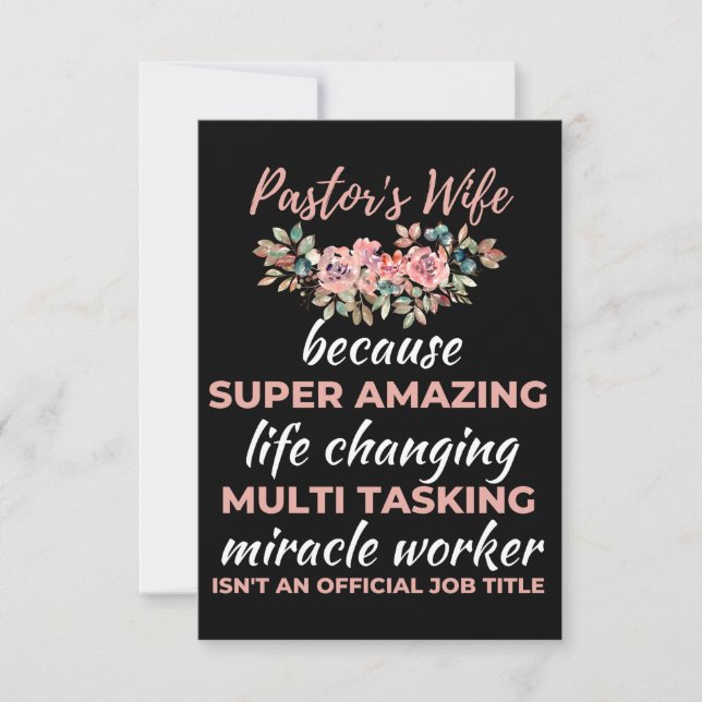 Pastor's Wife Because Super Amazing Life Changing Thank You Card (Front)