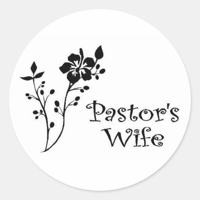 Pastors Wife Elegance Classic Round Sticker (Front)
