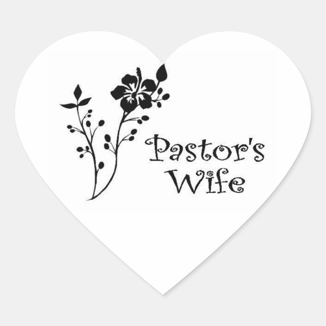 Pastors Wife Elegance Heart Sticker (Front)