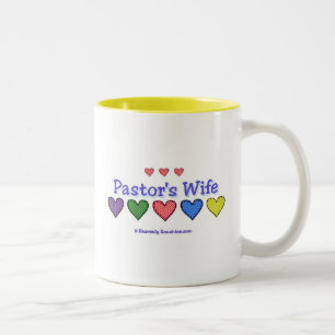 Pastor's Wife Gingham Hearts Two-Tone Coffee Mug