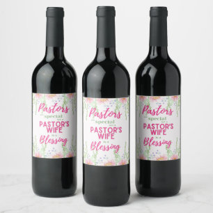 ✝️ Pastor's Wife Wives Appreciation Gift Thank You Wine Label