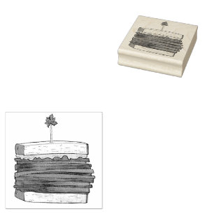 Pastrami on Rye NYC Kosher Jewish Deli Sandwich Rubber Stamp
