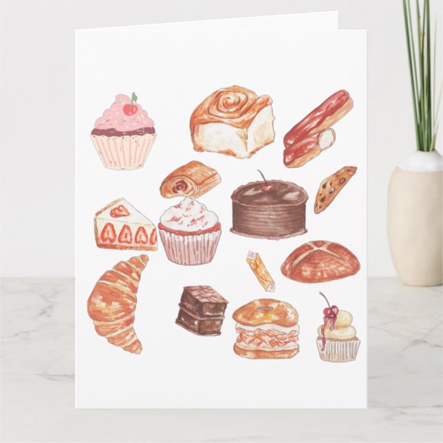 Pastries Blank  Card (Front)