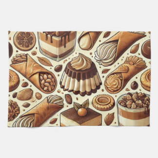 Pastries & Dessert Print Tea Towel