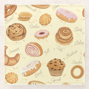 Pastries Glass Coaster