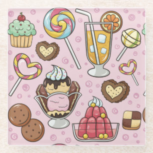 Pastries Glass Coaster