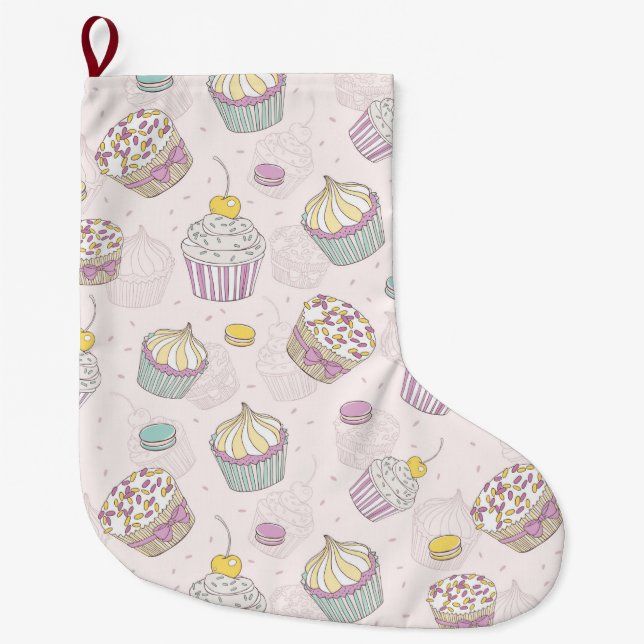 Pastries Large Christmas Stocking (Front)