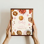 Pastries & Pacifiers Girl Baby Shower Welcome Poster<br><div class="desc">"Pastries and pacifiers" fall baby shower theme featuring illustration of cinnamon bun incorporated into "OH BABY" text with illustrations of flowers,  coffee,  pastries,  and pacifiers.</div>