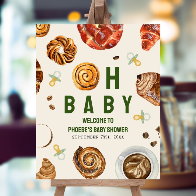 Pastries & Pacifiers Neutral Baby Shower Welcome Poster (Creator Uploaded)