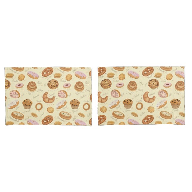 Pastries Pattern Pillowcase (Front-Set)
