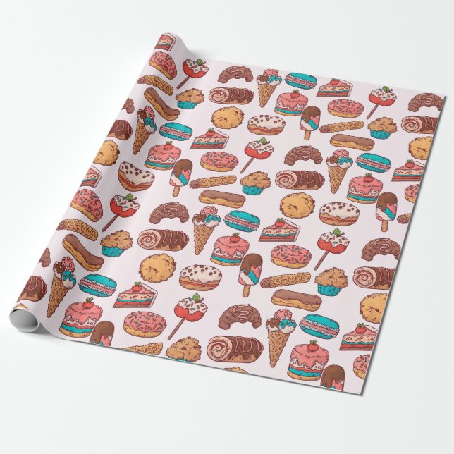 Pastries Wrapping Paper (Unrolled)