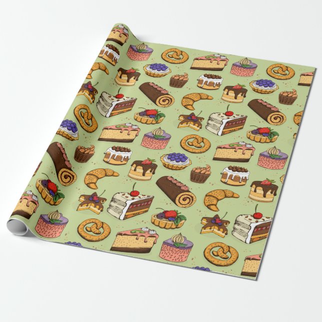 Pastries Wrapping Paper (Unrolled)