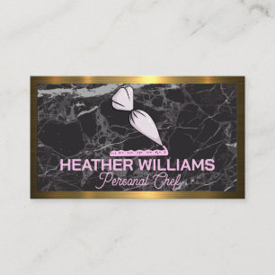 Pastry Bag   Icing Frosting   Marble   Gold Metal Business Card