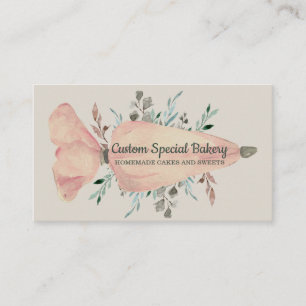 Pastry Bag sage green gold Rustic Logo Baker Business Card