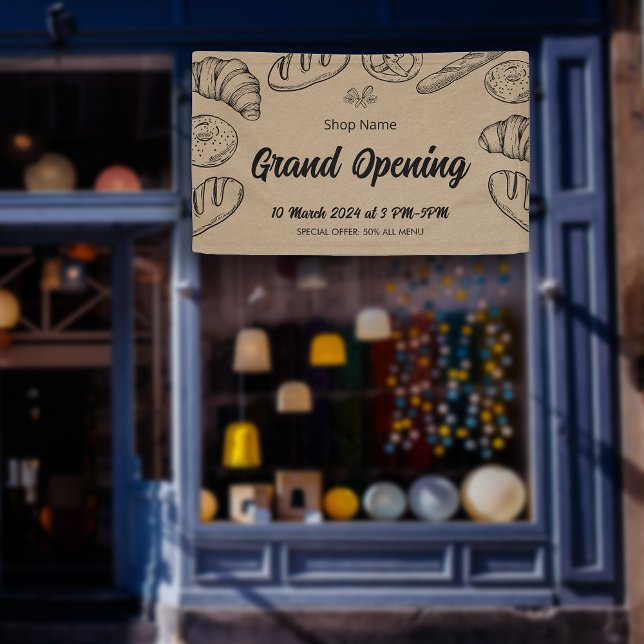 Pastry Bakery Business Grand Opening Template Banner (Pastry Bakery Business Grand Opening Template Banner)