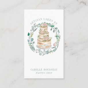 Pastry Bakery Chef Baker Elegant Cake  Business Card