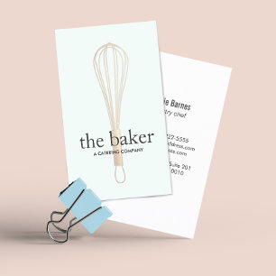 Pastry Chef Baker Whisk Logo Bakery Catering II Business Card