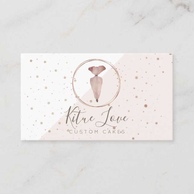 Pastry Chef Bakery Contact Business Card (Front)