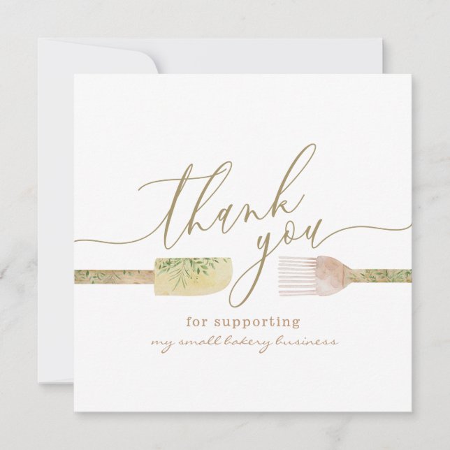 Pastry chef bakery patisserie thank you invitation (Front)