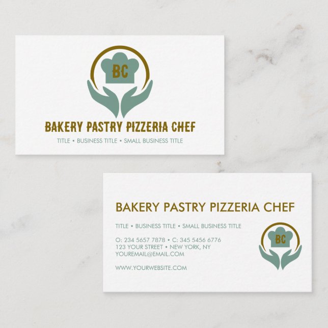 Pastry Chef Bakery Pizzeria Cook Business Card (Front/Back)