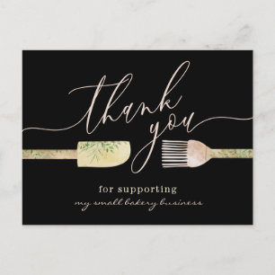 Pastry chef bakery thank you postcard