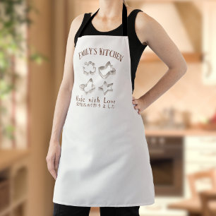 Pastry Chef Baking Utensil Cookie Mold Watercolor Apron