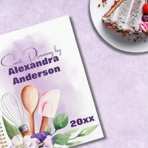 Pastry Chef Baking Utensils Purple Watercolor Planner