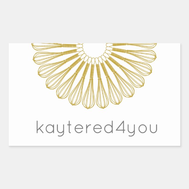 Pastry Chef Baking Whisk Modern Catering Rectangular Sticker (Front)