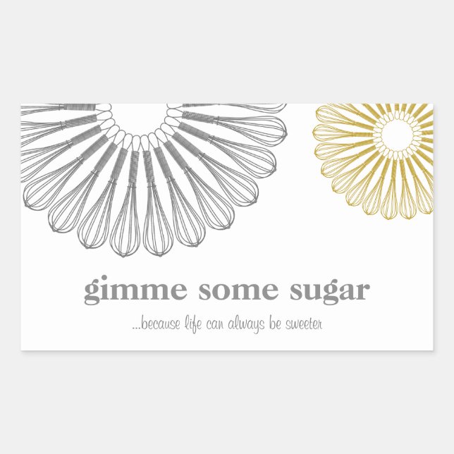 Pastry Chef Baking Whisk Modern Catering Rectangular Sticker (Front)