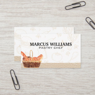 Pastry Chef   Bread Basket Business Card