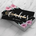 Pastry Chef Cake Bakery Modern Floral Typography Business Card<br><div class="desc">Cake Bakery Modern Floral Typography Pastry Chef Business Cards.</div>