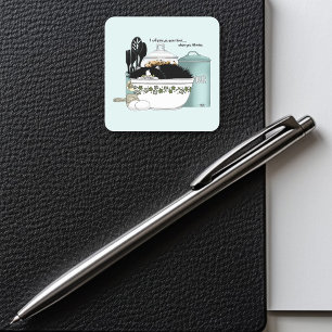 Pastry Chef Cat Square Sticker