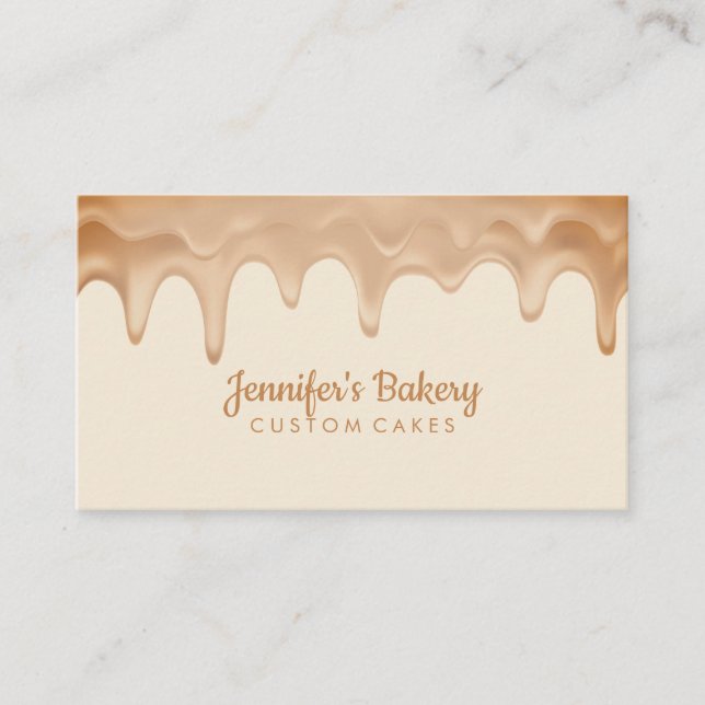 Pastry Chef Chocolate dripping Business Card (Front)