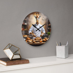 "Pastry Chef Giraffe: Reaching New Heights, Large Clock