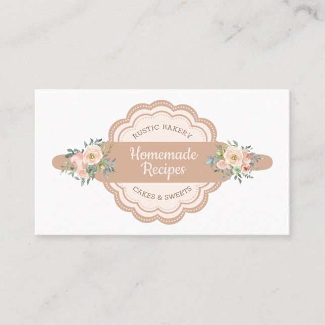 Pastry Chef Homemade Bakery Recipe Business Card (Front)