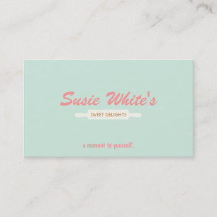 Pastry Chef Rolling Pin Cute Retro Bakers No. 3 Business Card