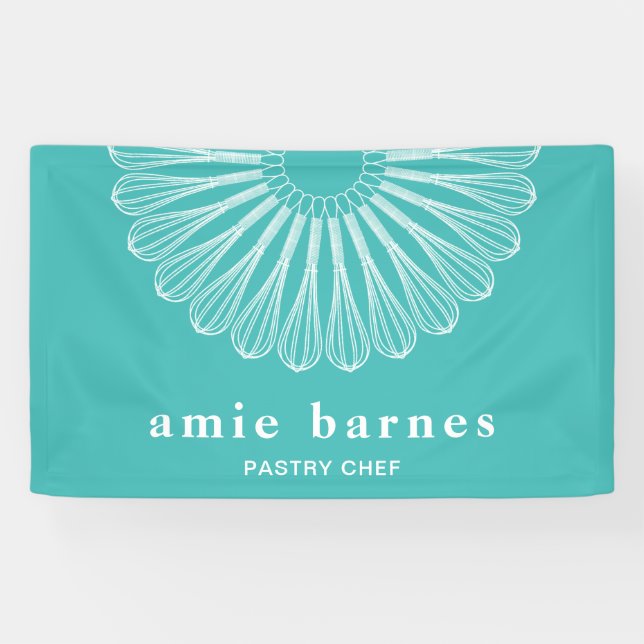 Pastry Chef Whisk Logo Catering  Bakery Business C Banner (Horizontal)