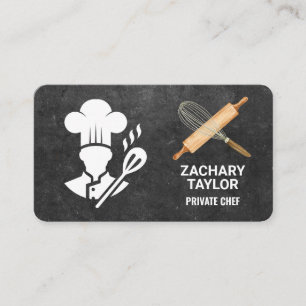 Pastry Chef Whisk Rolling Pin Baker Business Card