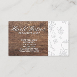 Pastry Chef   Wood   Vegetables Business Card