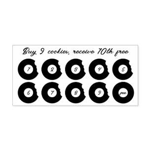 Pastry Cookies Doughnuts Punch Bakery Loyalty Rubber Stamp