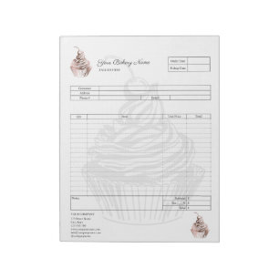 Pastry Cupcake Bakery Order Form Invoice  Notepad