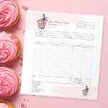 Pastry Cupcake Bakery Order Form Invoice  Notepad<br><div class="desc">Pastry Cupcake Bakery Order Form Invoice</div>