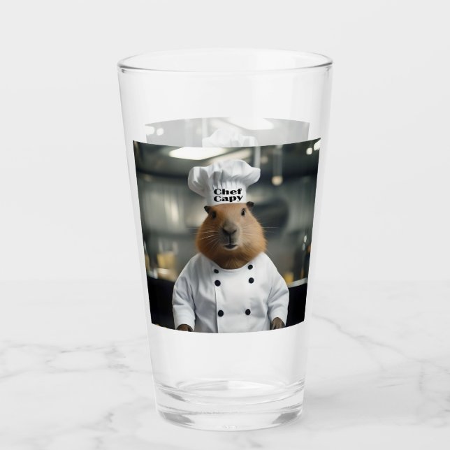 Pastry Prowess: The Culinary Capybara Glass (Front)
