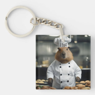 Pastry Prowess: The Culinary Capybara Key Ring