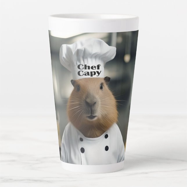 Pastry Prowess: The Culinary Capybara Latte Mug (Front)