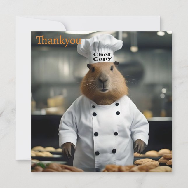 Pastry Prowess: The Culinary Capybara Thank You Card (Front)