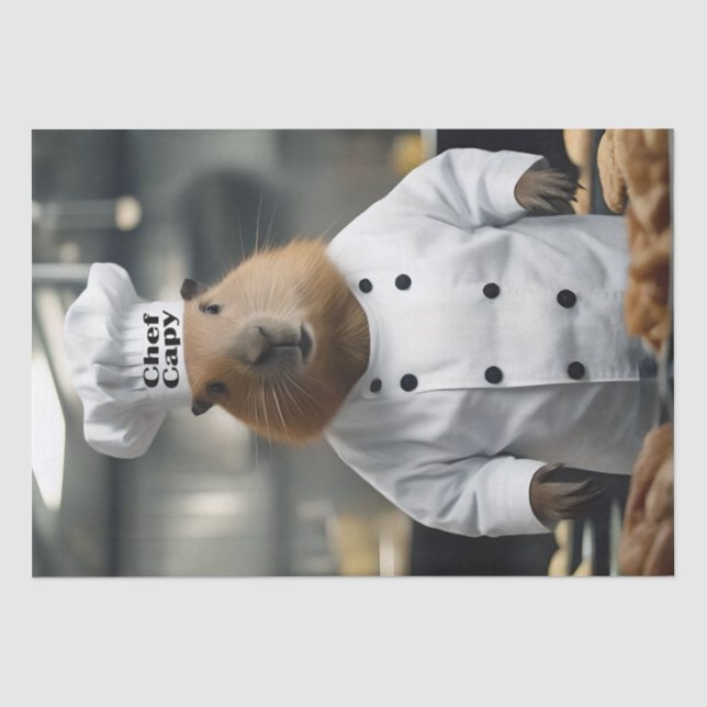 Pastry Prowess: The Culinary Capybara Tissue Paper (Front)