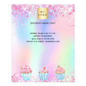 Pastry shop bakery logo holographic qr code flyer (Front)
